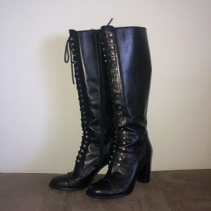 Charles David black leather boots